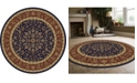 KM Home CLOSEOUT! 1318/1546/NAVY Navelli Blue 5'3" x 5'3" Round Area Rug
